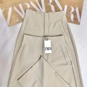 ZARA Light Beige Tailored Trousers